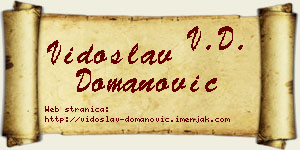 Vidoslav Domanović vizit kartica